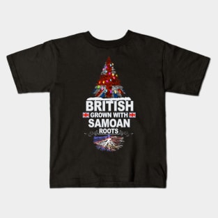 British Grown With American Samoan Roots - Gift for American Samoan With Roots From American Samoa Kids T-Shirt